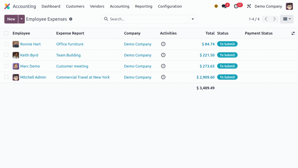 Odoo Journal and Ledger Management