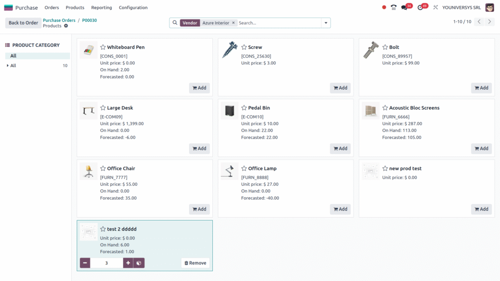 Odoo Purchase Management