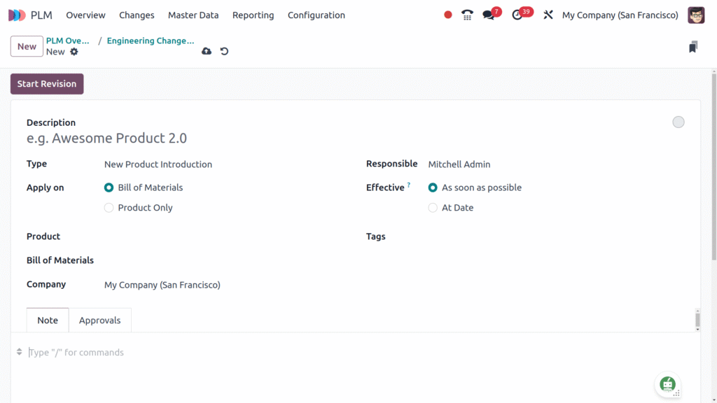 Product Lifecycle Management Odoo